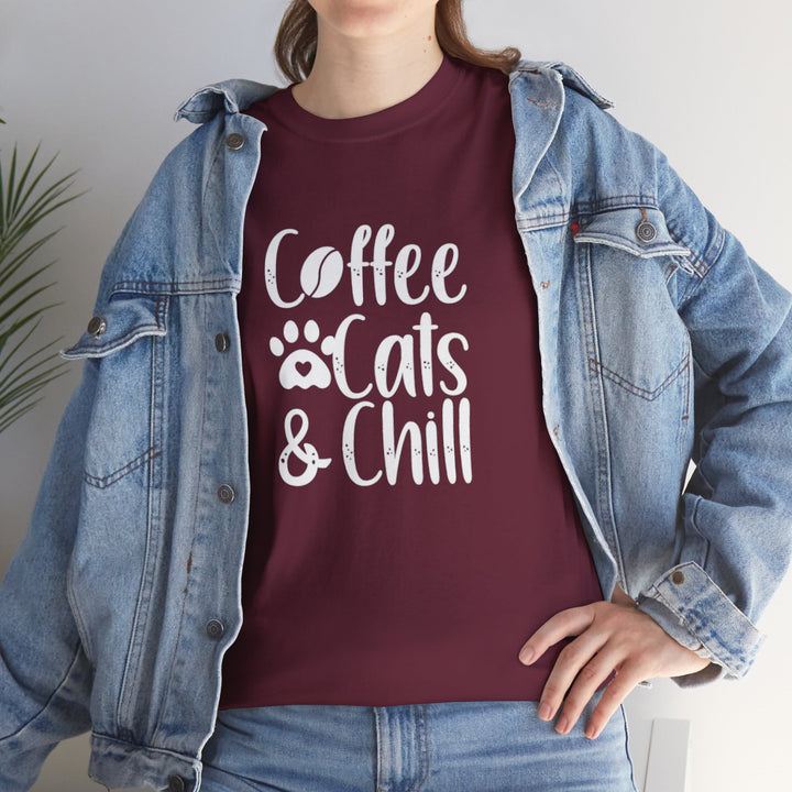 Coffee Cats and Chill Cotton Tee