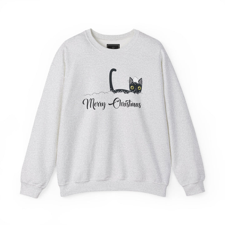 Snowy Christmas Cat Unisex Crewneck Sweatshirt