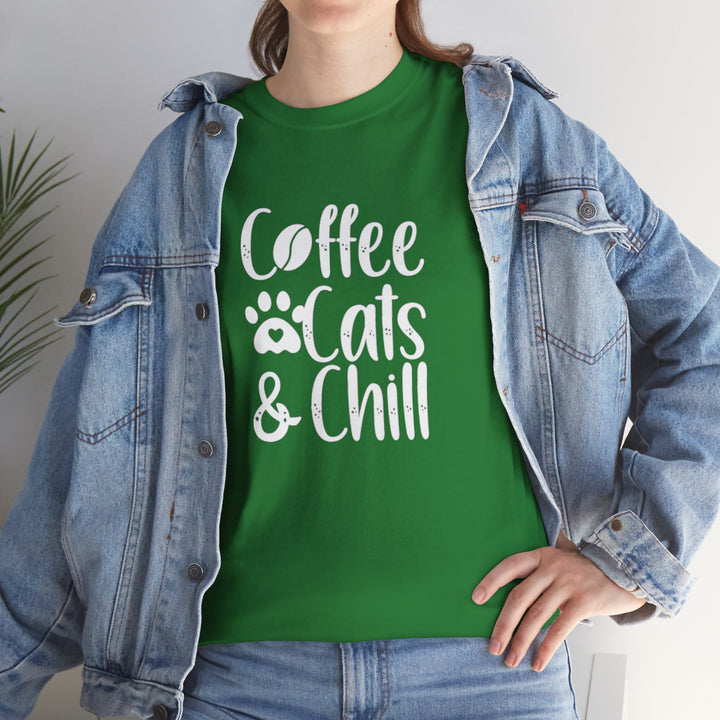 Coffee Cats and Chill Cotton Tee