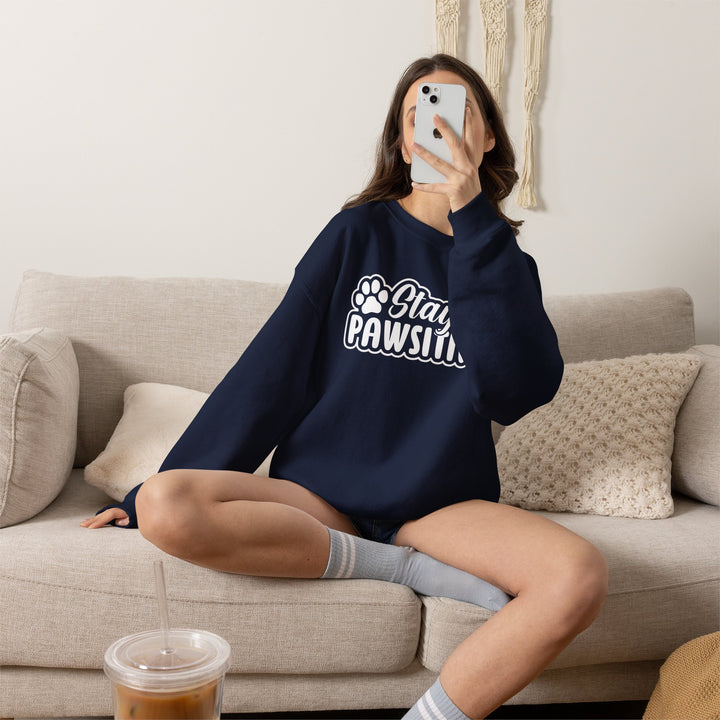 Stay Pawsitive Unisex Crewneck Sweatshirt