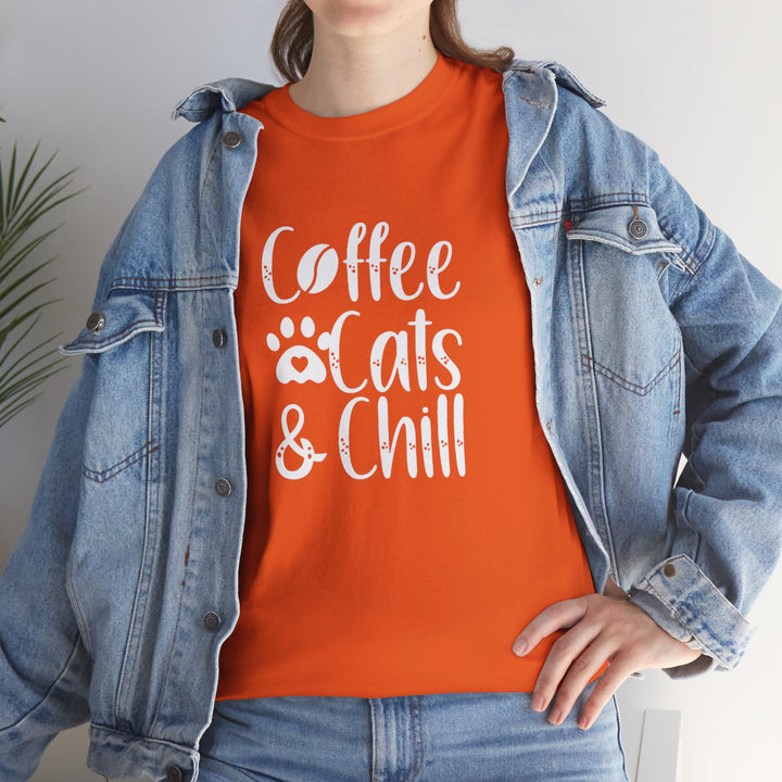Coffee Cats and Chill Cotton Tee