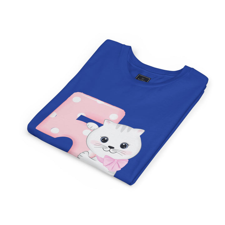 Happy 5th Birthday Cat Youth Short Sleeve Tee