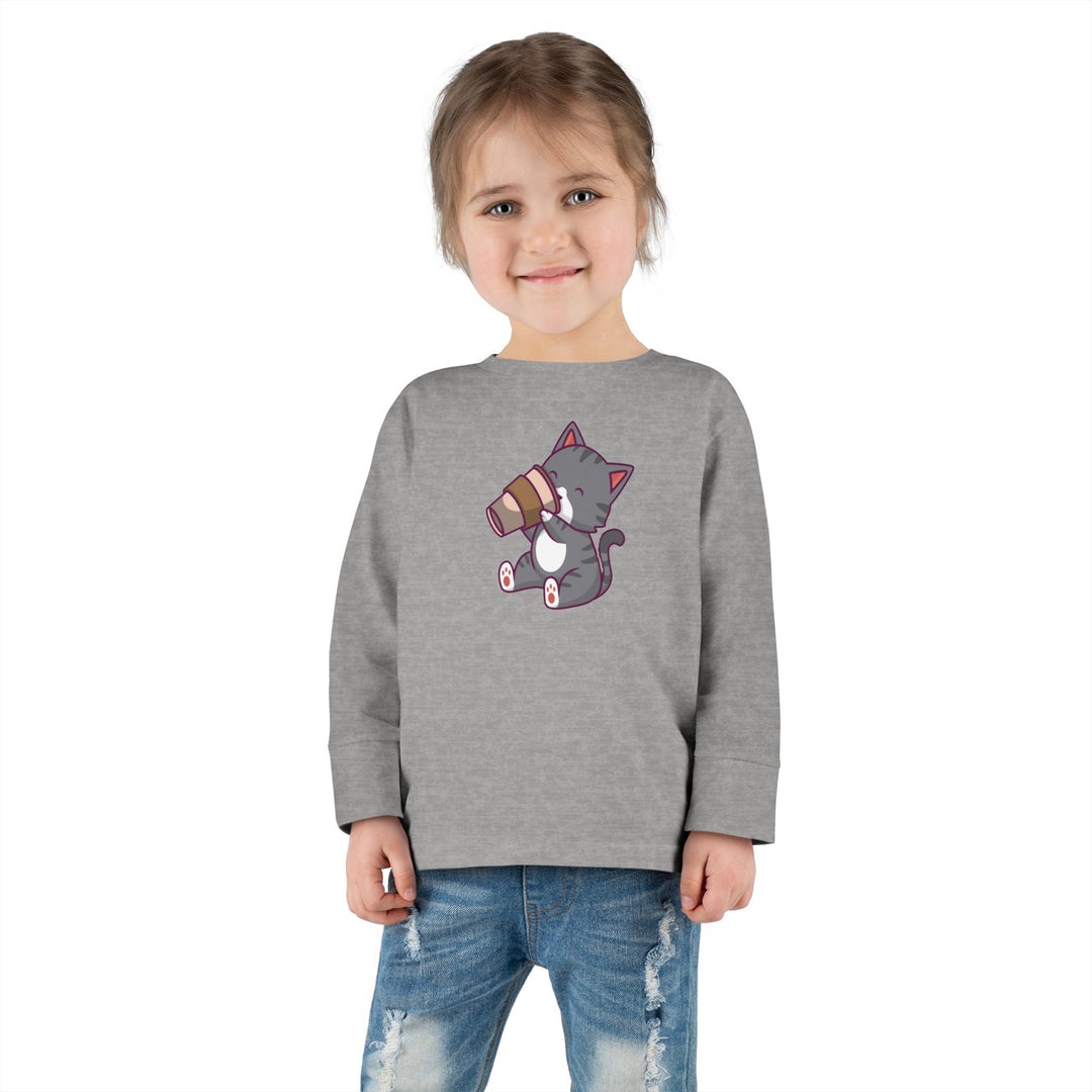 Coffee Kitty Toddler Long Sleeve Tee