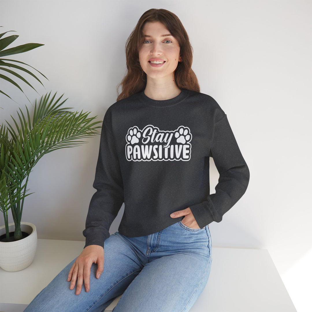 Stay Pawsitive Unisex Crewneck Sweatshirt