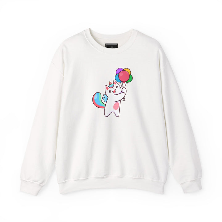 Caticorn and Balloons Unisex Crewneck Sweatshirt