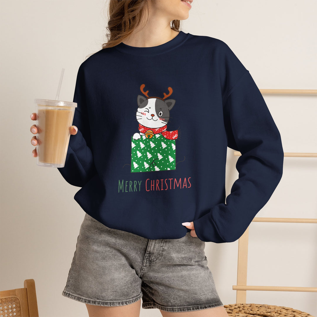 Gift Wrapped Cat Crewneck Sweatshirt