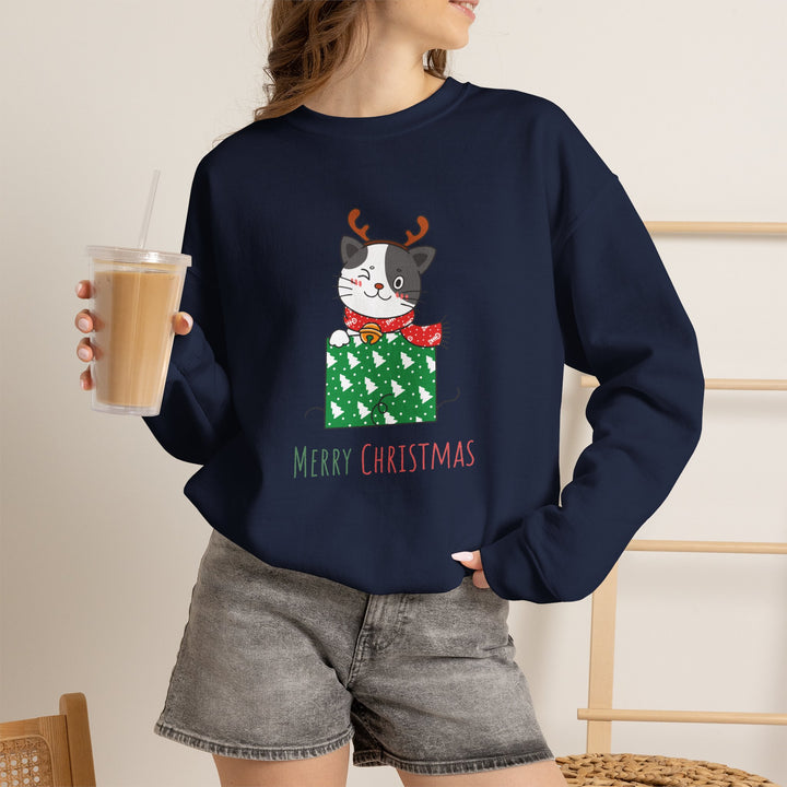 Gift Wrapped Cat Crewneck Sweatshirt