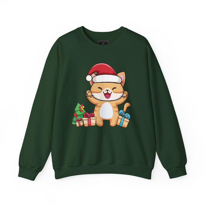 Happy Santa Cat Crewneck Sweatshirt