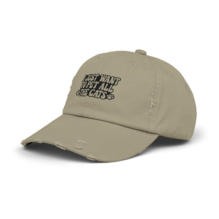 Pet All The Cats Unisex Distressed Hat