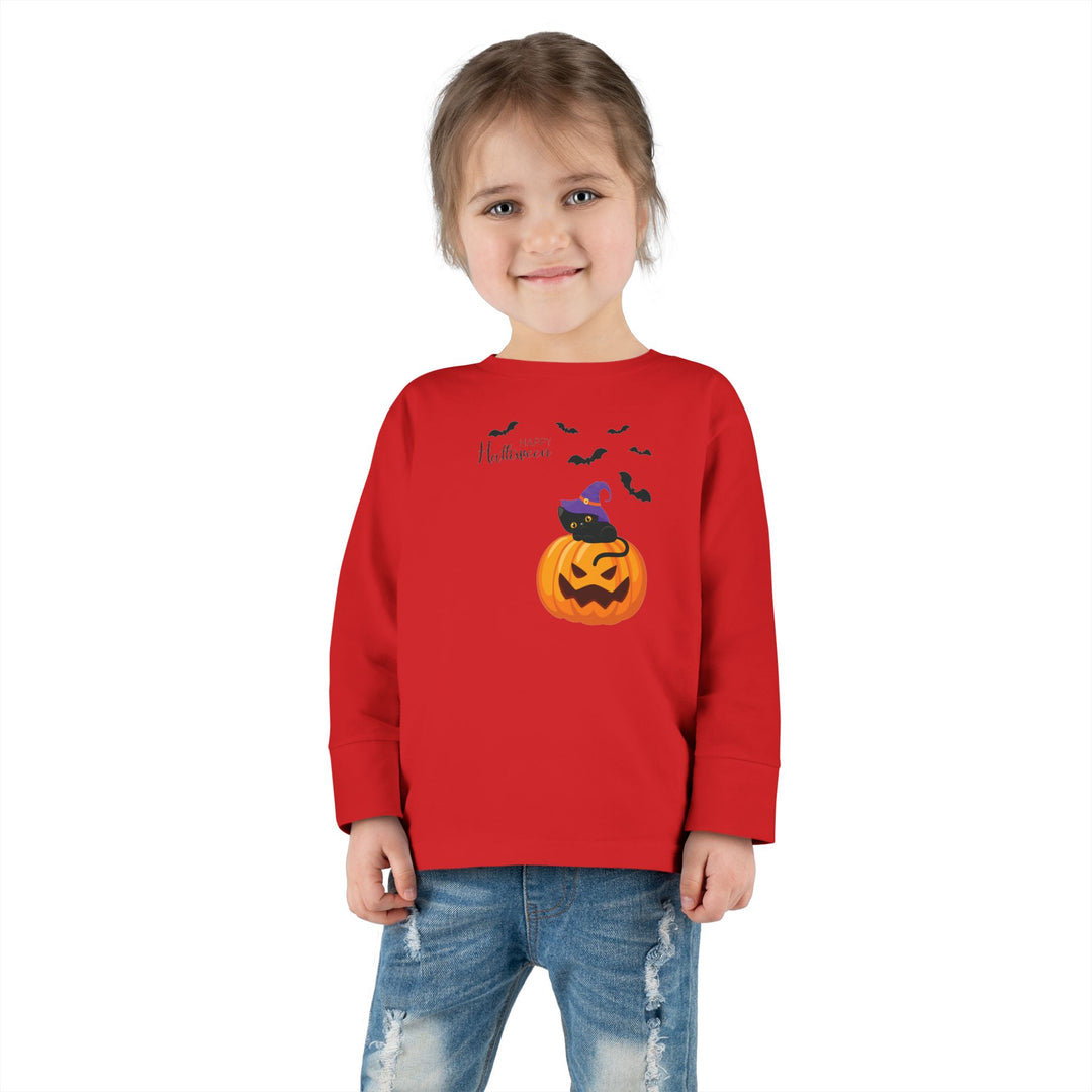 Cat-O-Lantern Toddler Long Sleeve Tee