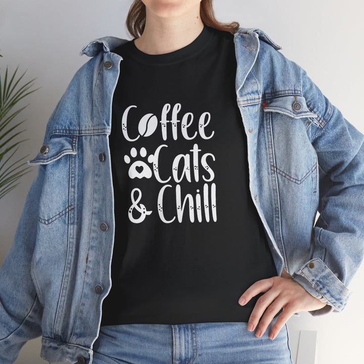 Coffee Cats and Chill Cotton Tee