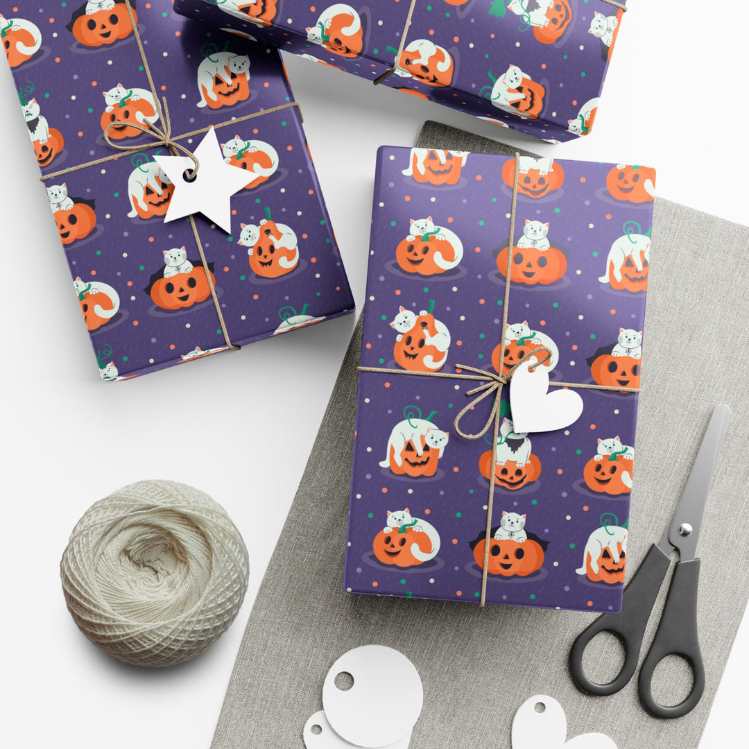 Jack-o-Lantern Cat Gift Wrap