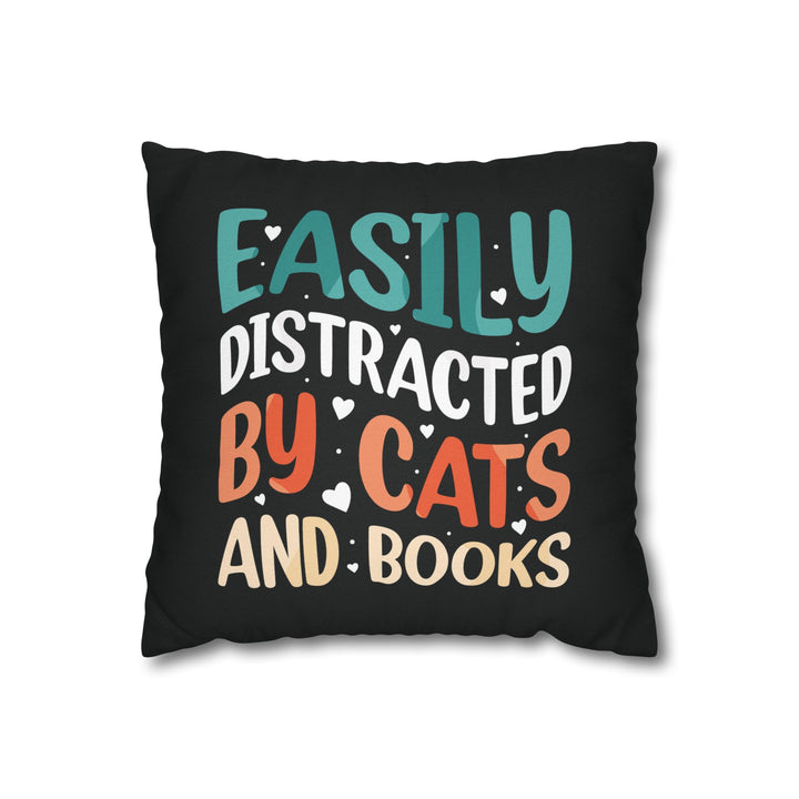Cats and Books Square Pillow