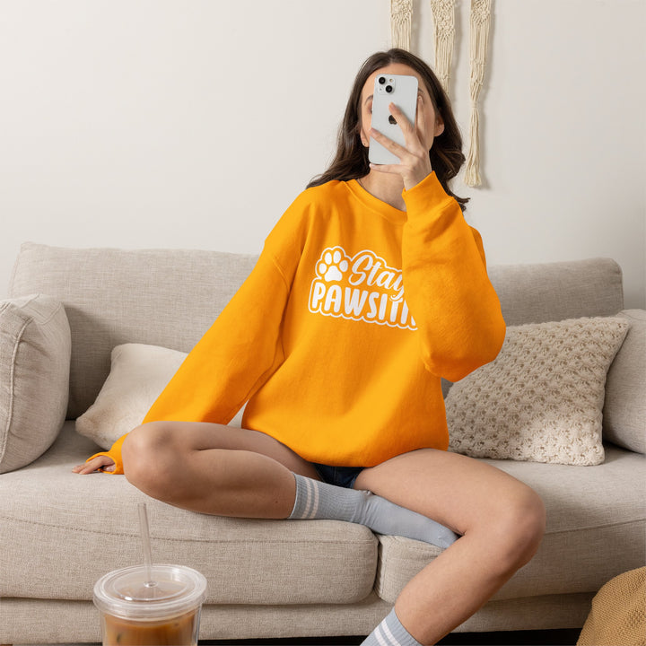 Stay Pawsitive Unisex Crewneck Sweatshirt