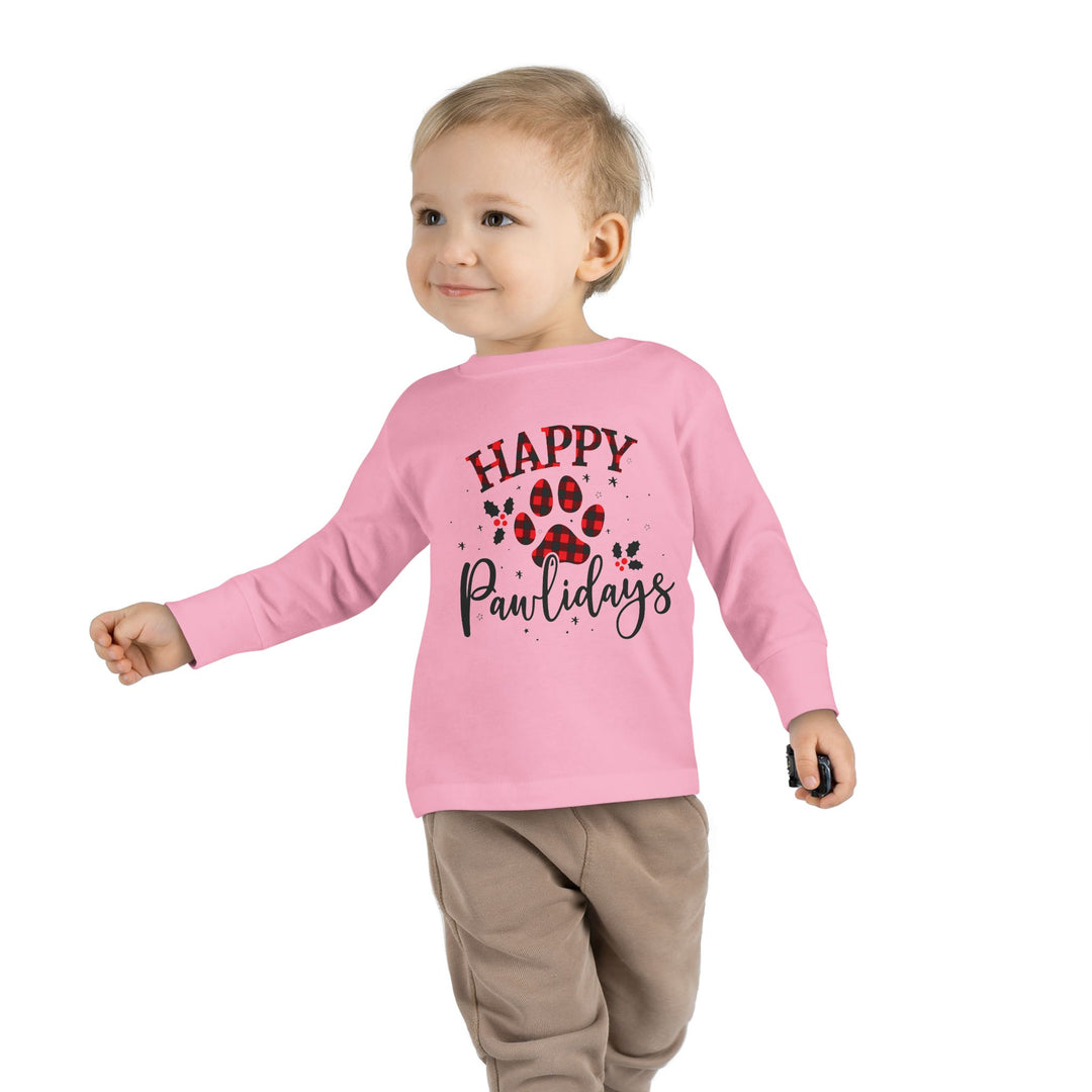 Happy Pawlidays Toddler Long Sleeve Tee
