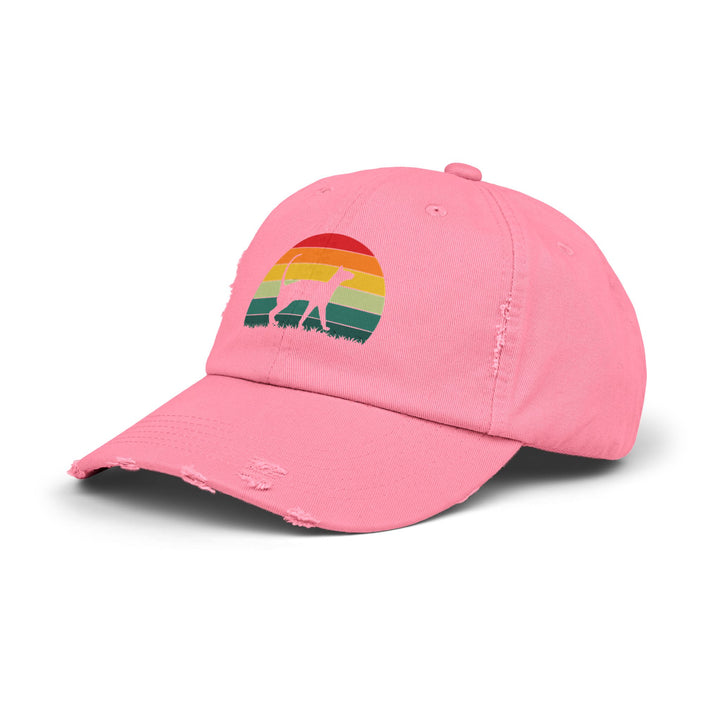 Sunset Cat Unisex Distressed Hat