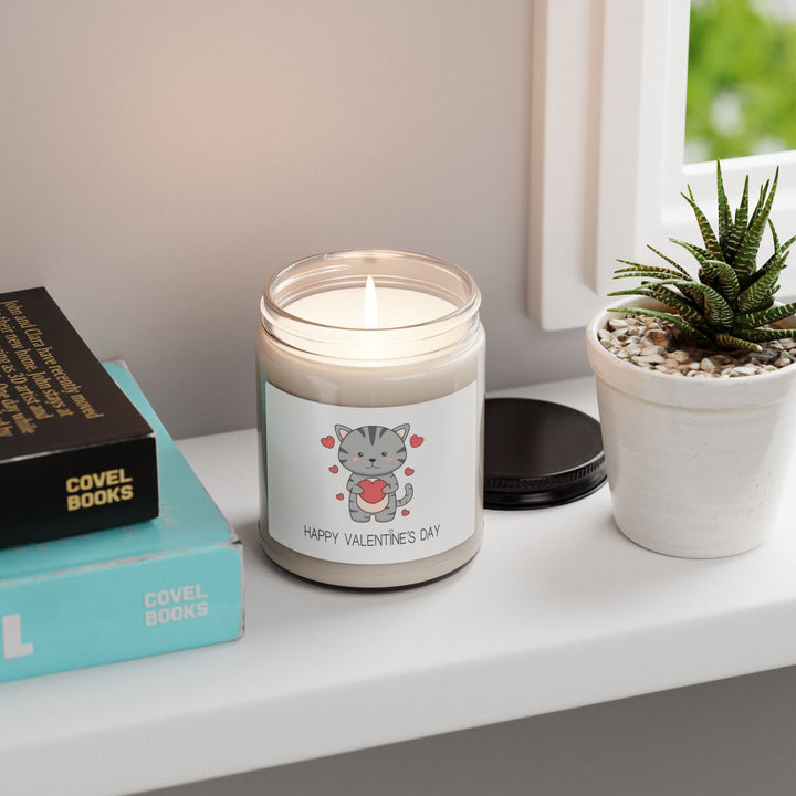 Valentine Cat Scented Soy Candle, 9oz