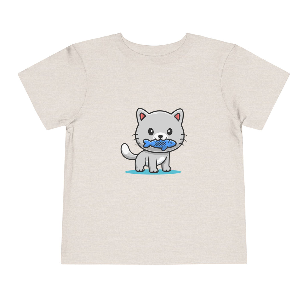 Cat Eating A Fish Toddler Tee