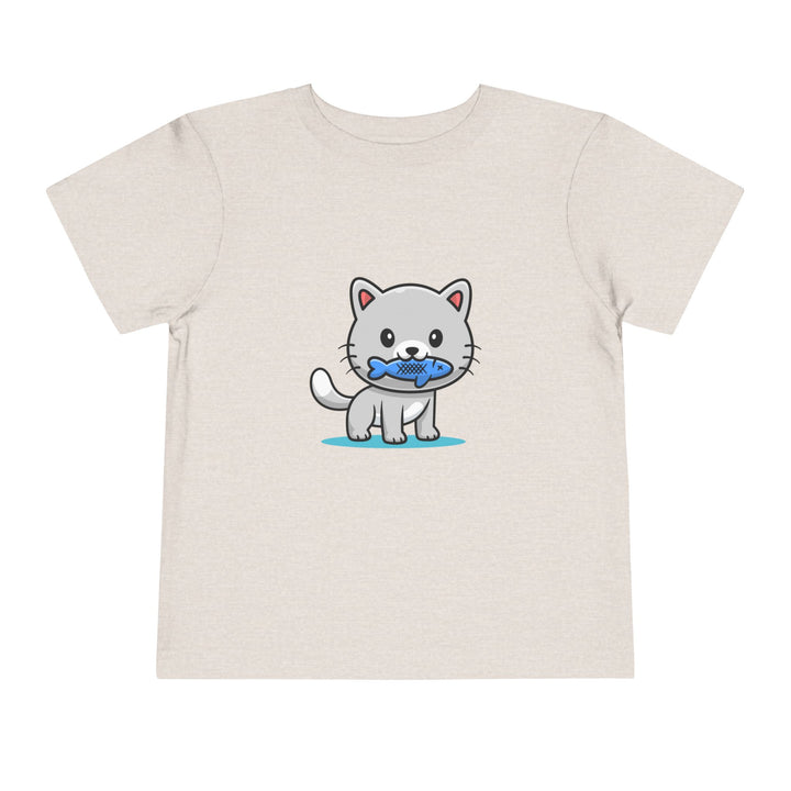 Cat Eating A Fish Toddler Tee