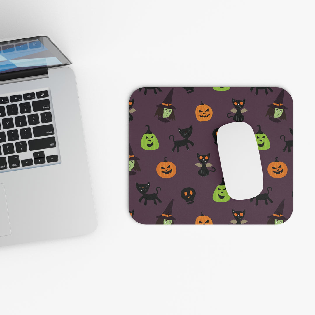 Spooky Black Cat Mouse Pad