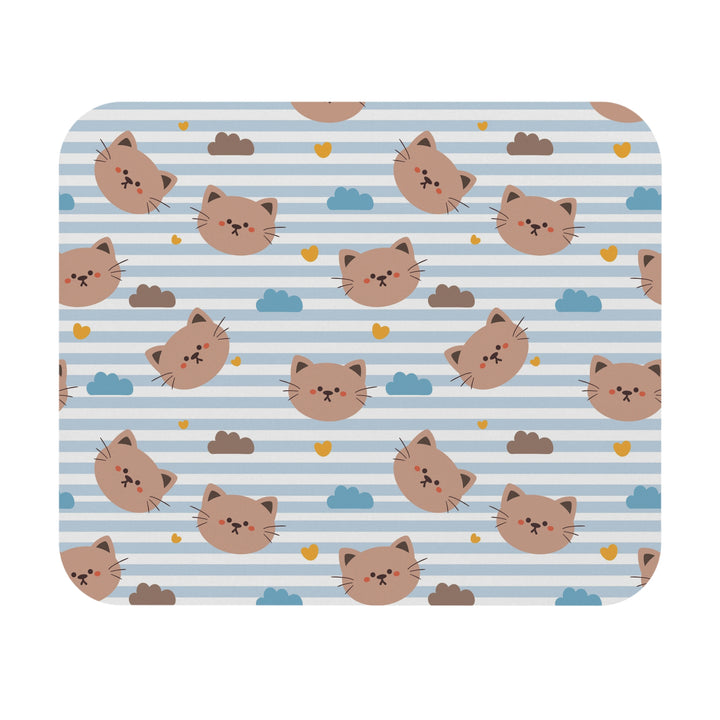 Blue Stripes Cat Mouse Pad