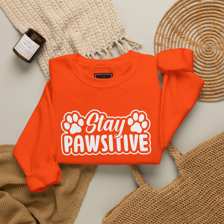 Stay Pawsitive Unisex Crewneck Sweatshirt