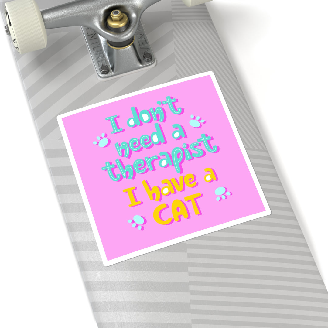 Therapist Cat Square Sticker