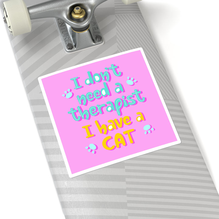 Therapist Cat Square Sticker