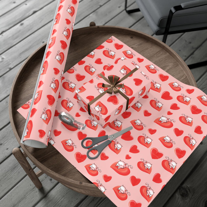 Cats on a Heart Cushion Gift Wrap