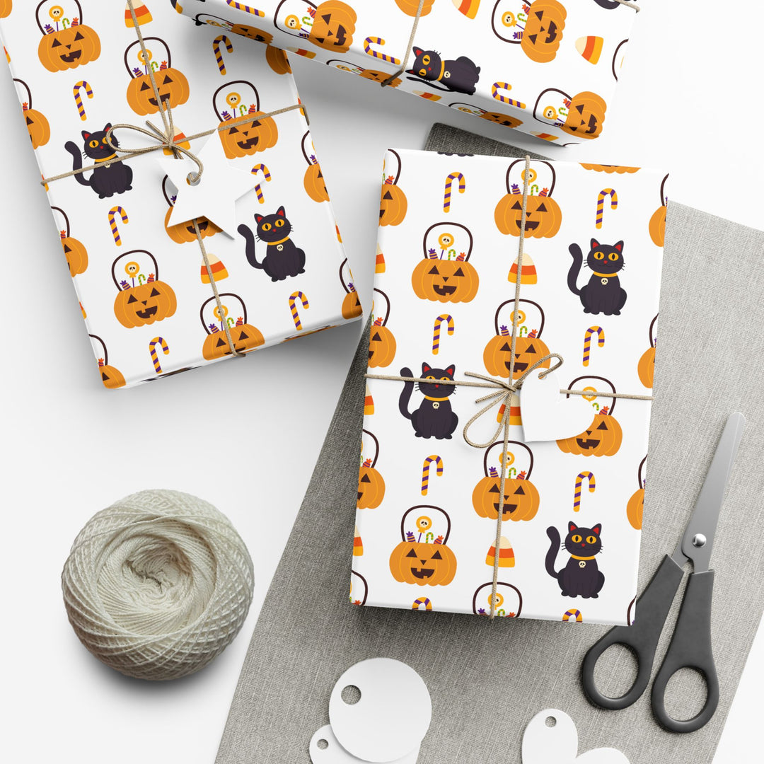 Happy Halloween Cat Gift Wrap