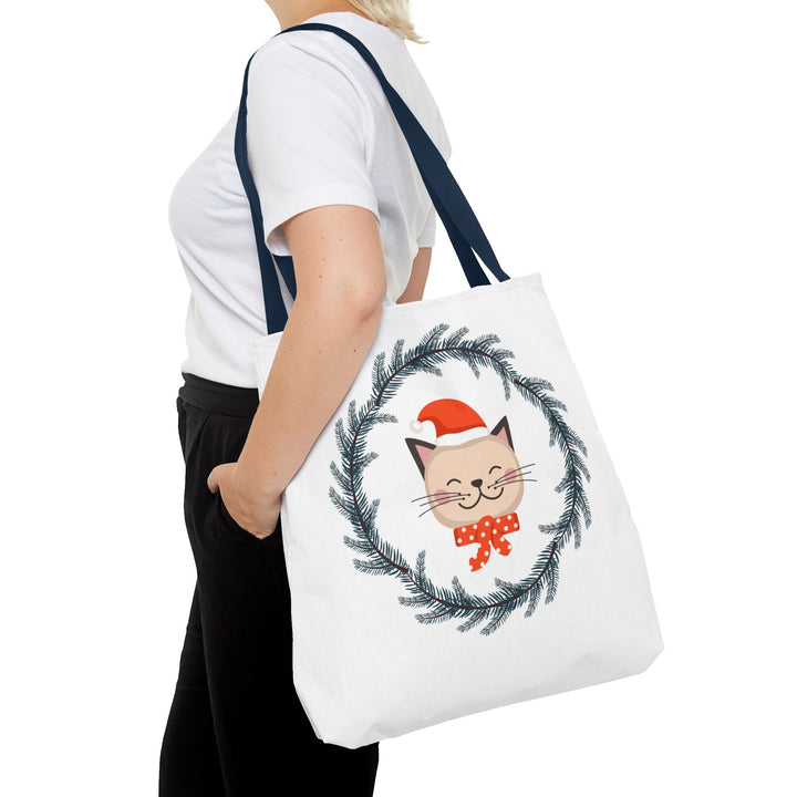 Vintage Christmas Cat Tote Bag