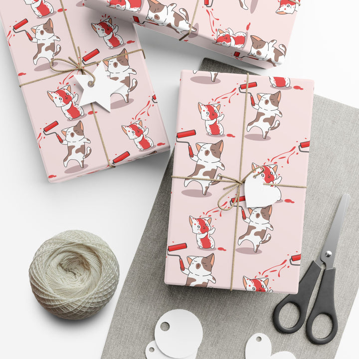 Paint Fight Cat Gift Wrap