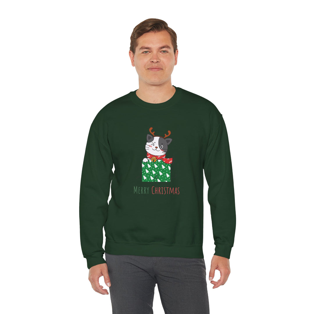 Gift Wrapped Cat Crewneck Sweatshirt