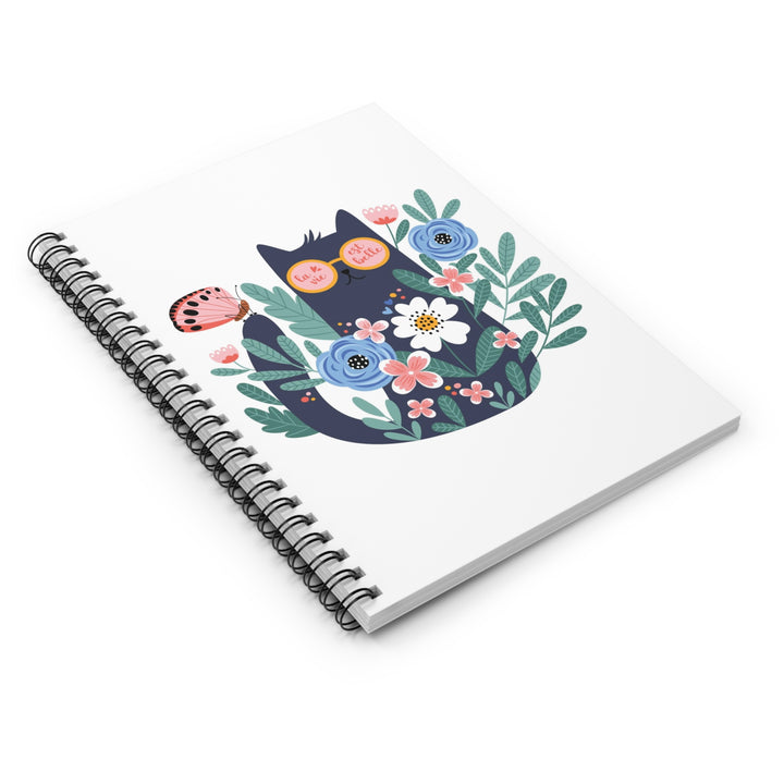 Flower Garden Cat Spiral Notebook