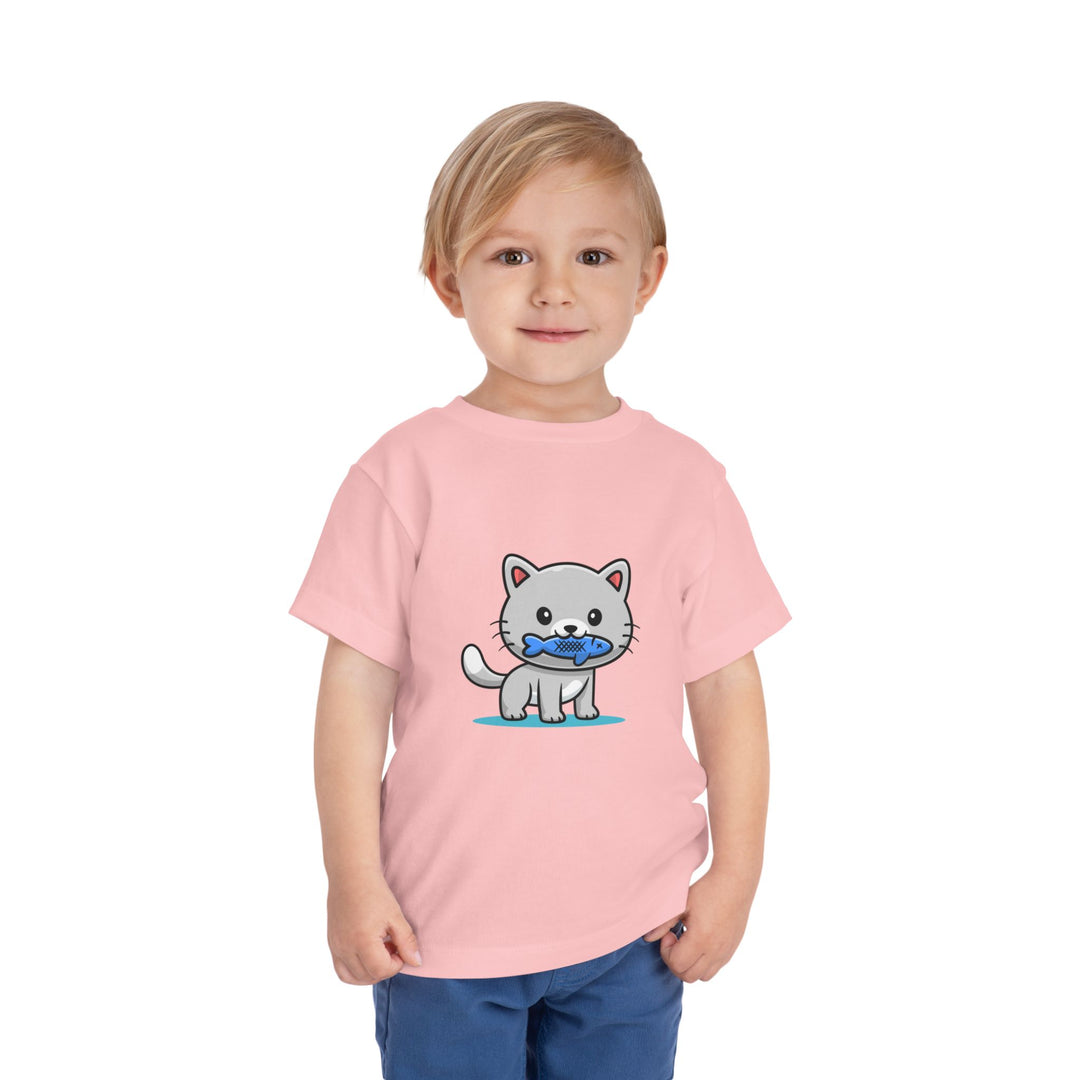 Cat Eating A Fish Toddler Tee