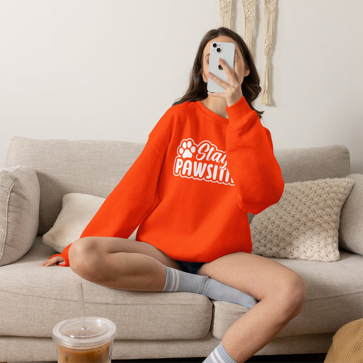 Stay Pawsitive Unisex Crewneck Sweatshirt