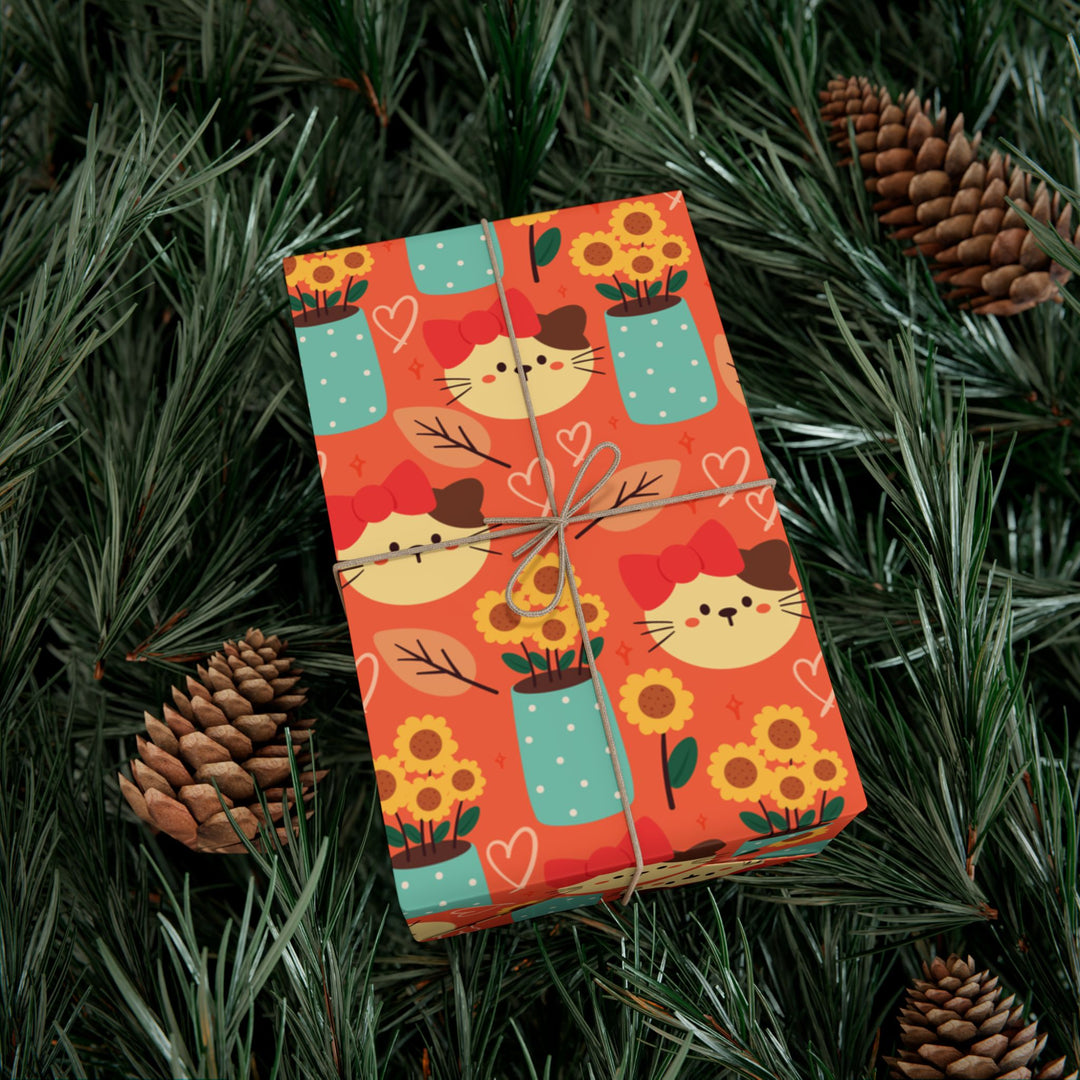 Flower Vase Cat Gift Wrap