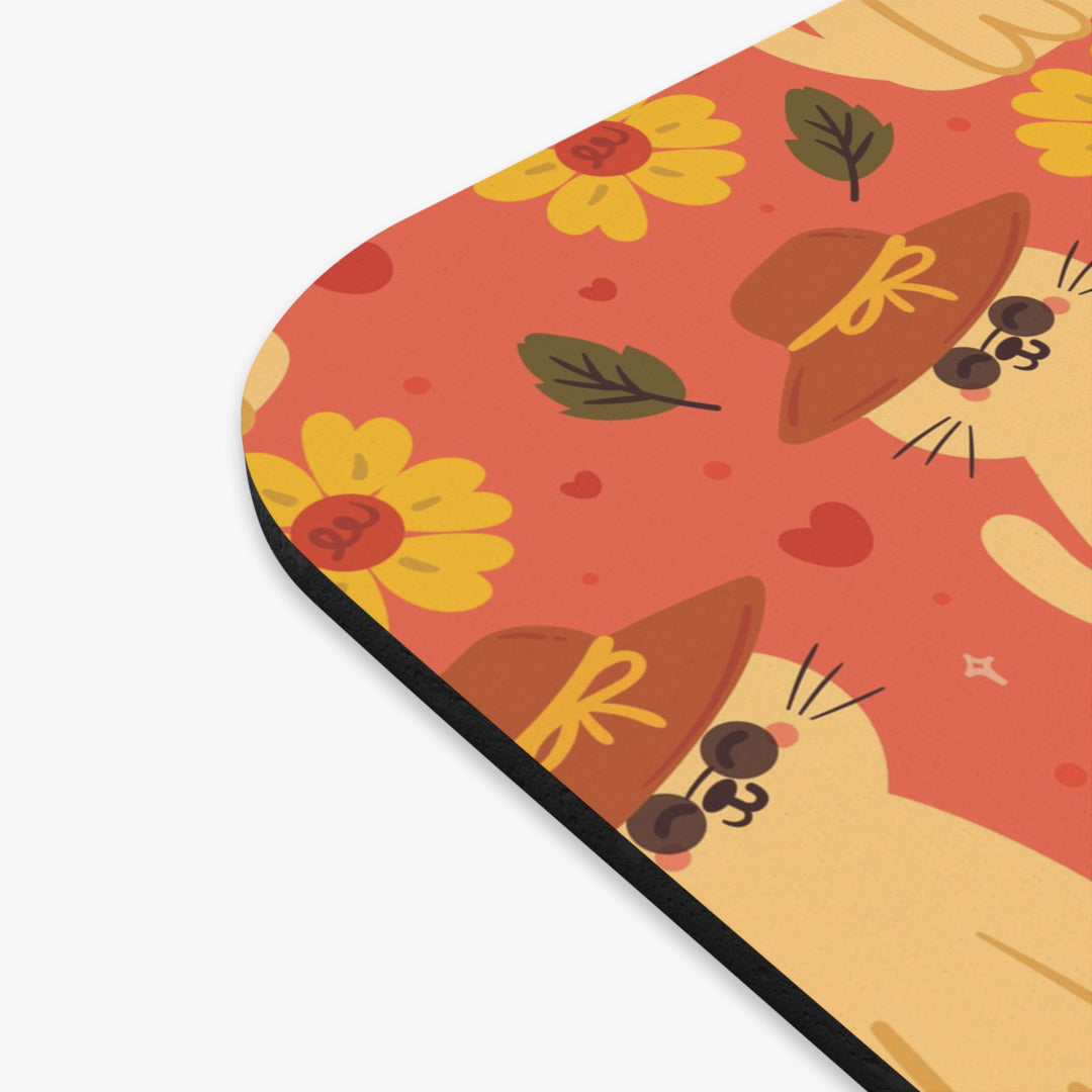 Straw Hat Cat Mouse Pad