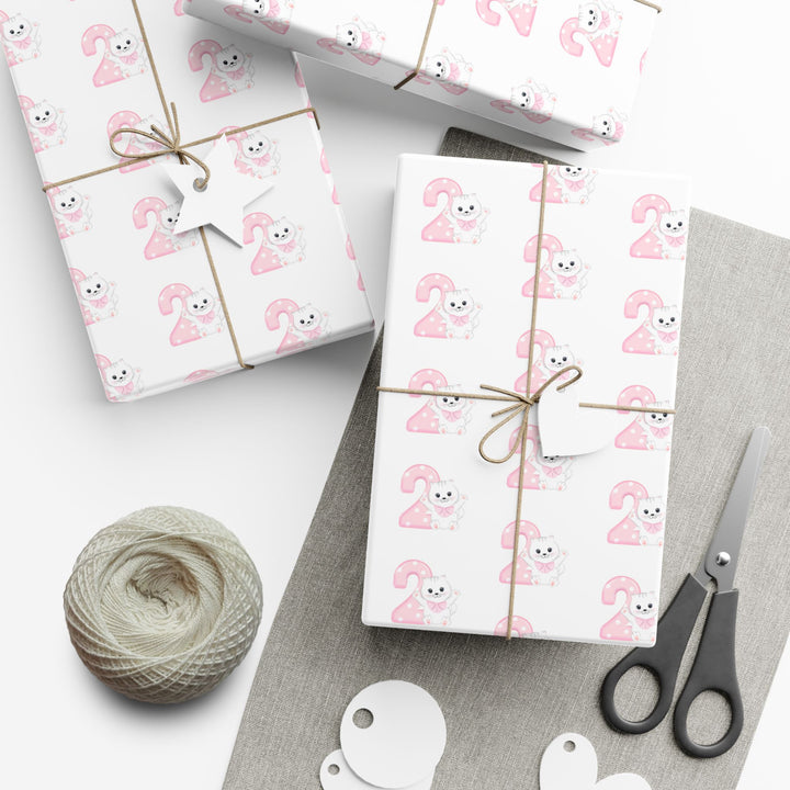Happy 2nd Birthday Cat Gift Wrap