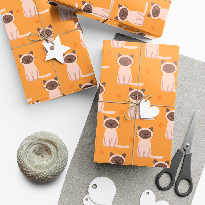 Smiling Siamese Cat Gift Wrap