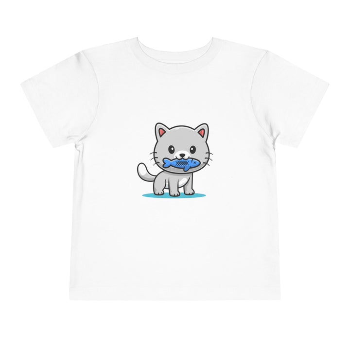 Cat Eating A Fish Toddler Tee