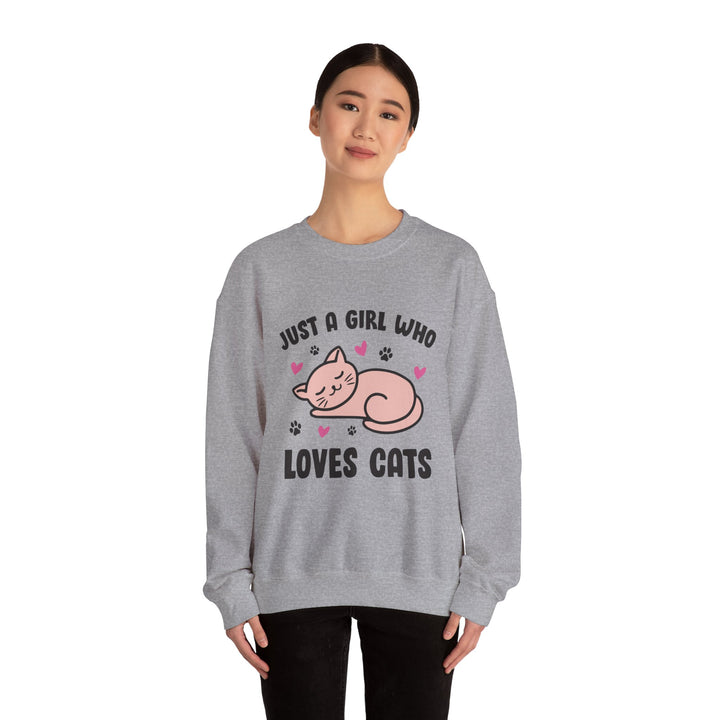 Girl Who Loves Cats Crewneck Sweatshirt