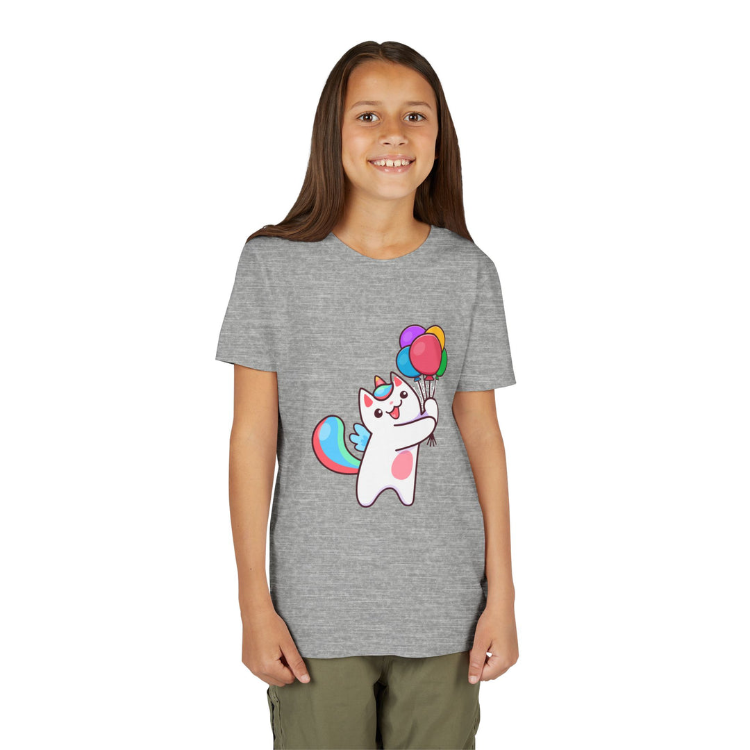 Caticorn and Balloons Youth Short Sleeve Tee