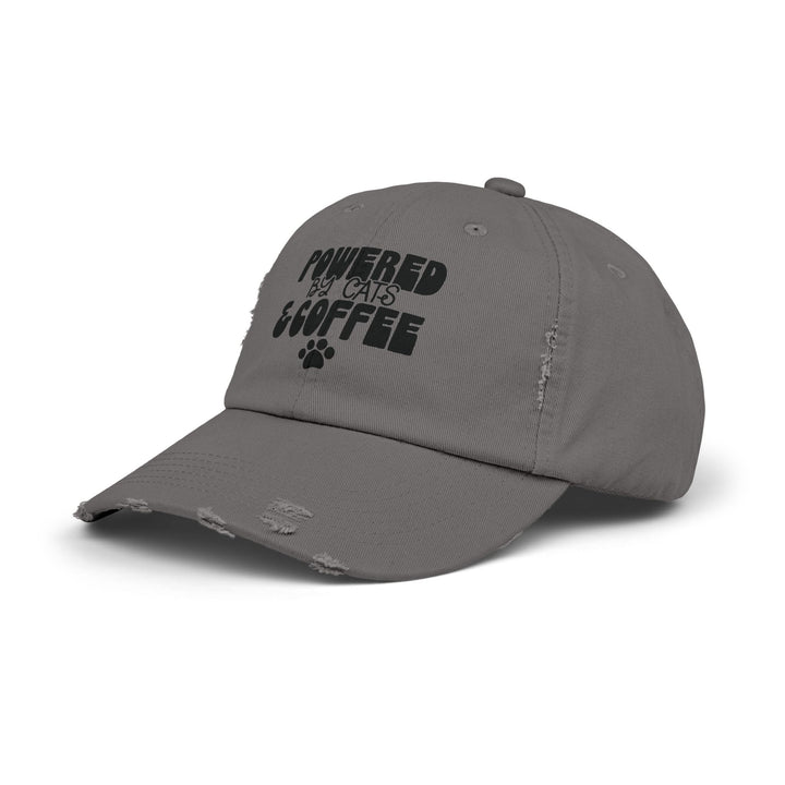 Cats and Coffee Unisex Distressed Hat