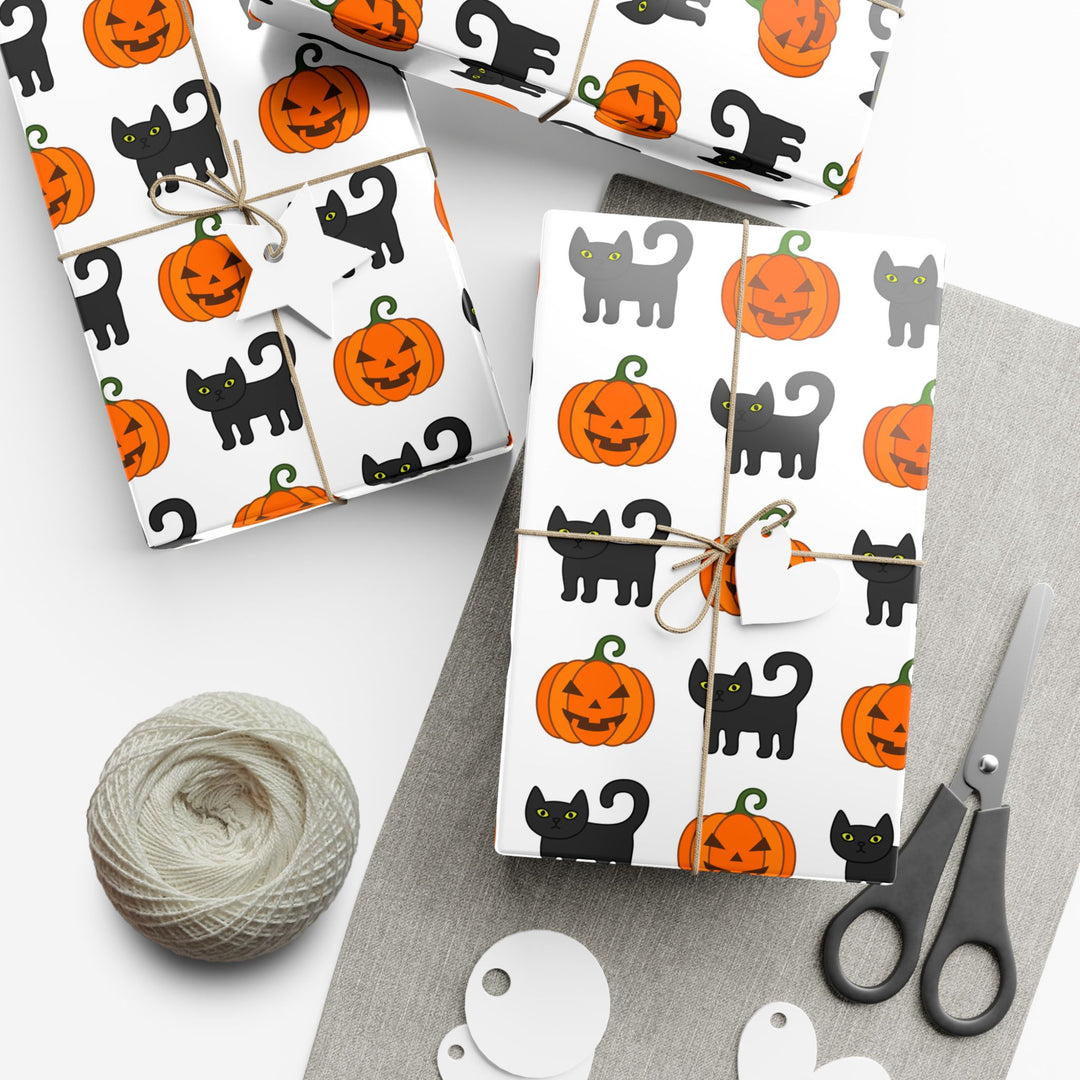 Pumpkin Pawprints Gift Wrap