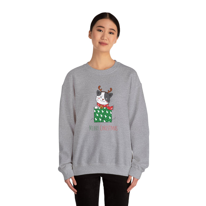 Gift Wrapped Cat Crewneck Sweatshirt