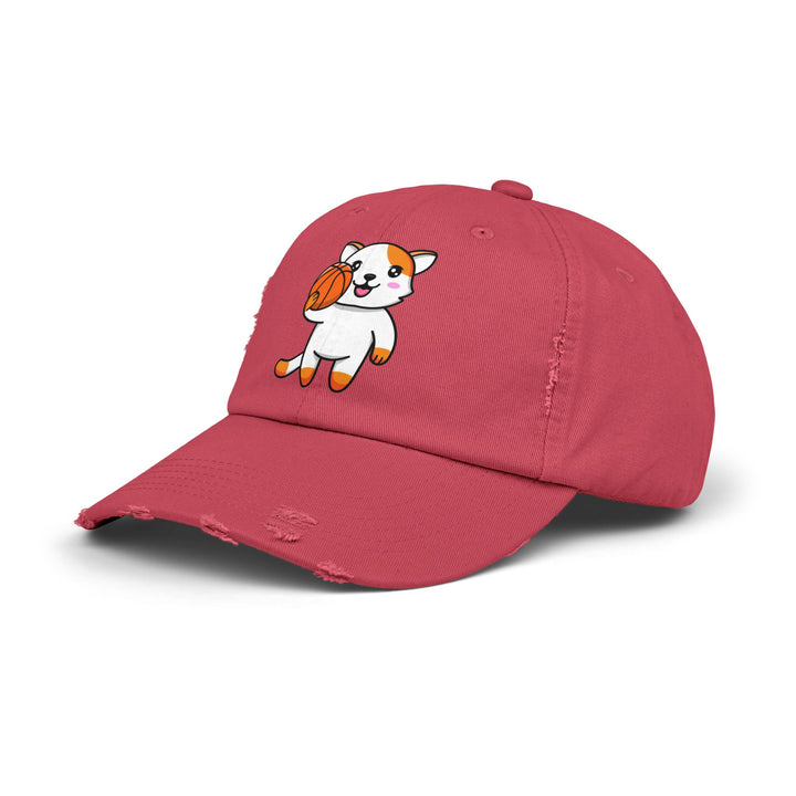 Basketball Cat Unisex Distressed Hat