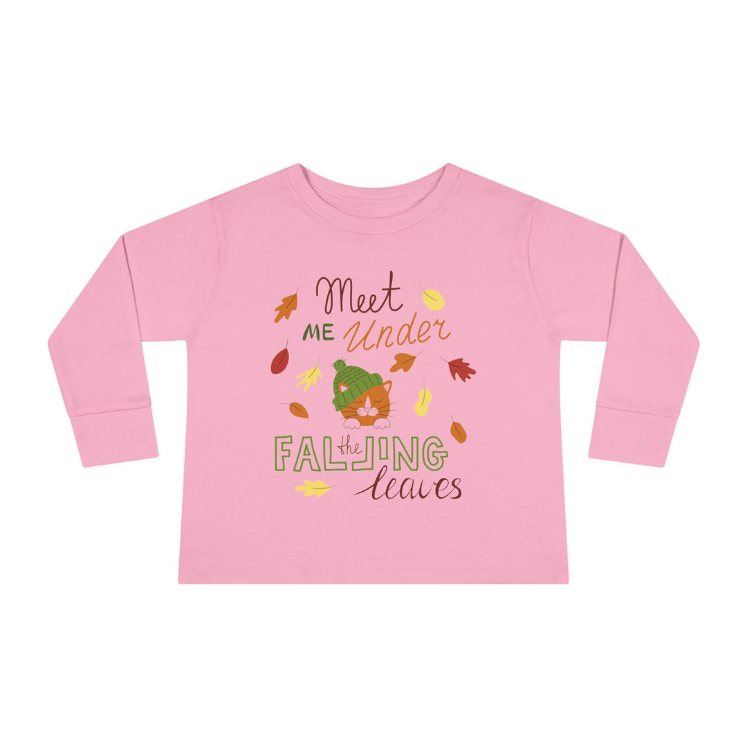 Falling Leaves Kitty Toddler Long Sleeve Tee