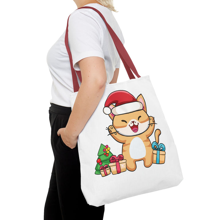 Happy Santa Cat Tote Bag
