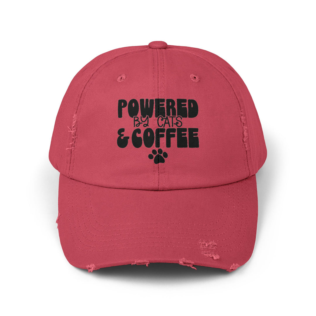 Cats and Coffee Unisex Distressed Hat
